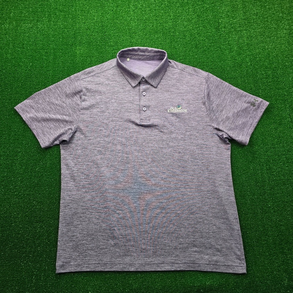 Under Armour Playoff Polo Shirt Mens XL Purple‎ Heather Old Kinderhook Golf Club